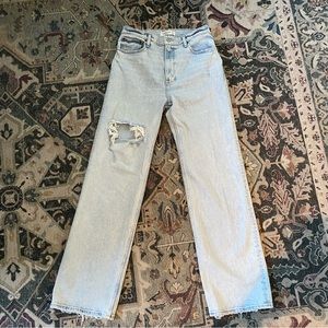 Abercrombie 90s High Rise Relaxed Jeans Distressed Light Wash